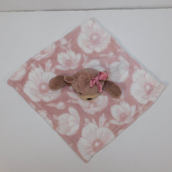 Lila & Jack Brown Mauve Teddy Bear w bow Floral Security Blanket Baby lovey nunu - Picture 4 of 7